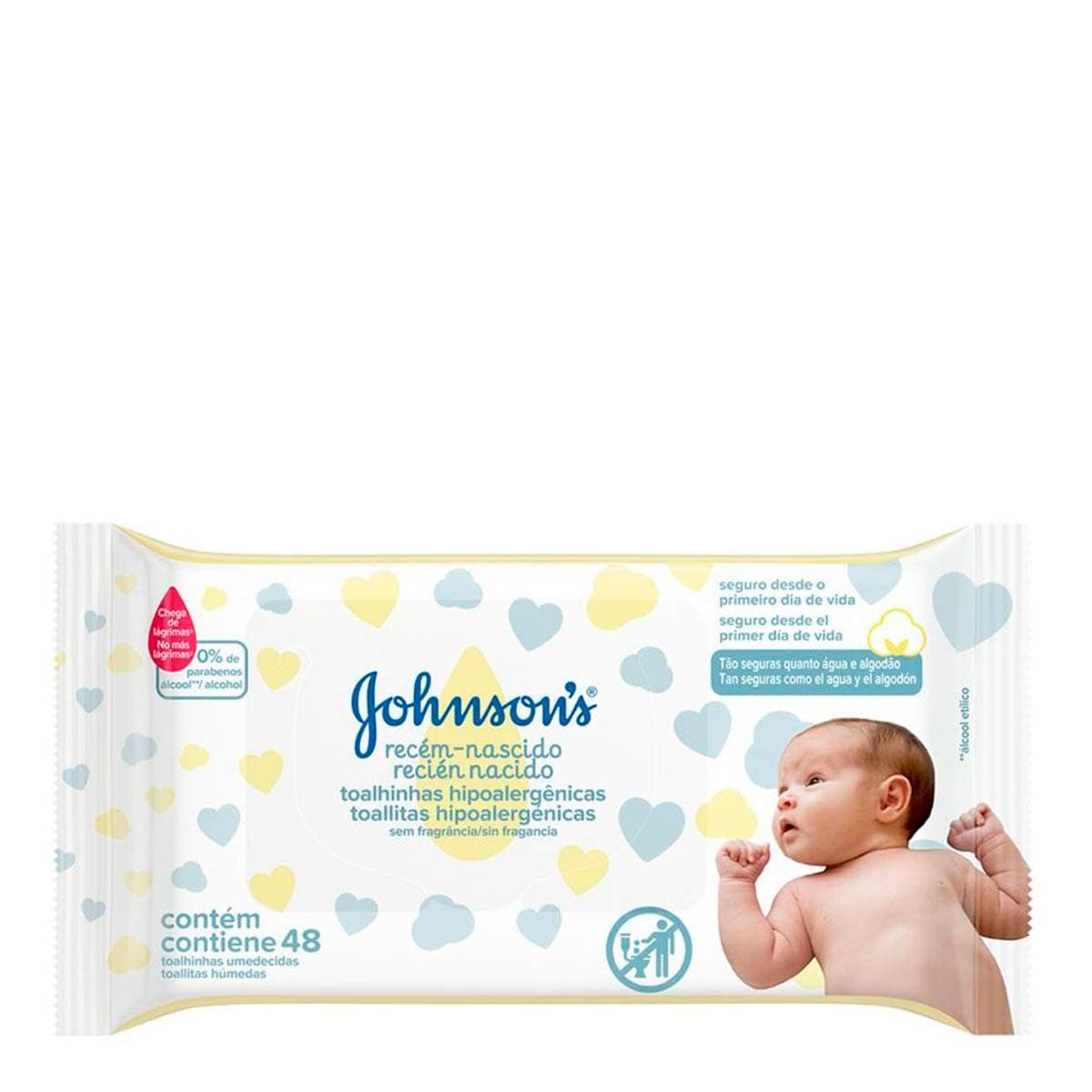 Johnson's Baby Recém-Nascido Sem Fragrância · 48 unidades