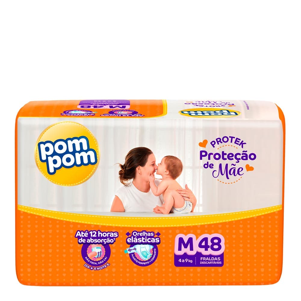 Pom Pom Protek Proteção de Mãe M · 48 unidades